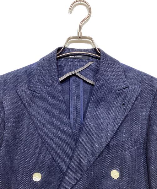 TAGLIATORE（タリアトーレ）TAGLIATORE (タリアトーレ) リネンコットン ダブルジャケット ネイビー サイズ:44/7 Rの古着・服飾アイテム
