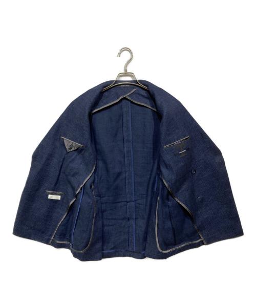 TAGLIATORE（タリアトーレ）TAGLIATORE (タリアトーレ) リネンコットン ダブルジャケット ネイビー サイズ:44/7 Rの古着・服飾アイテム