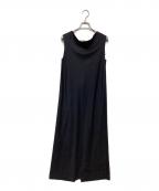CINOHチノ）の古着「SUMMER WOOL DRAPE DRESS」｜ブラック