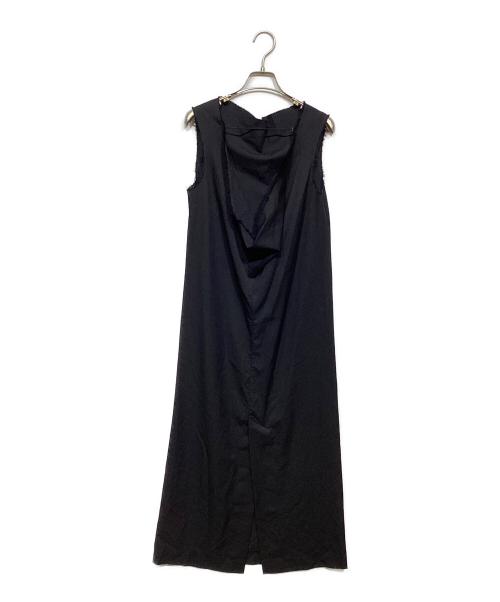 CINOH（チノ）CINOH (チノ) SUMMER WOOL DRAPE DRESS ブラック サイズ:36の古着・服飾アイテム