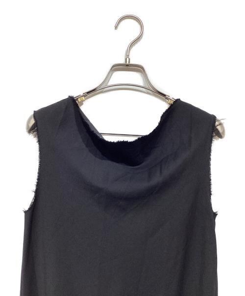 CINOH（チノ）CINOH (チノ) SUMMER WOOL DRAPE DRESS ブラック サイズ:36の古着・服飾アイテム