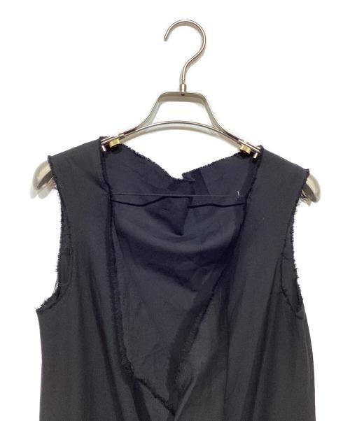 CINOH（チノ）CINOH (チノ) SUMMER WOOL DRAPE DRESS ブラック サイズ:36の古着・服飾アイテム