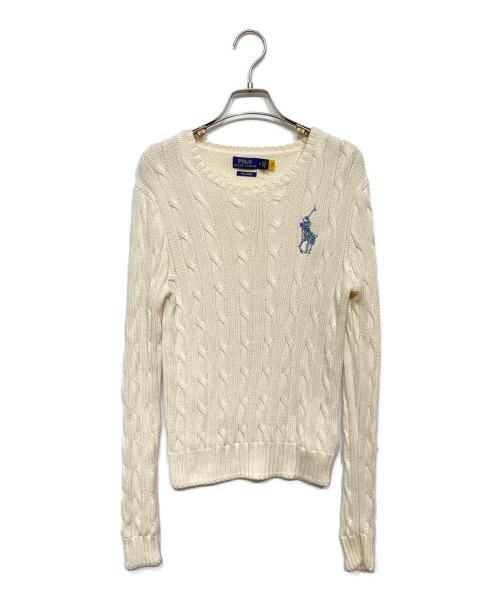POLO RALPH LAUREN（ポロ・ラルフローレン）POLO RALPH LAUREN (ポロ・ラルフローレン) ビーズポニーニット ベージュ サイズ:Mの古着・服飾アイテム