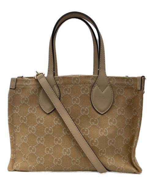 GUCCI（グッチ）GUCCI (グッチ) オフィディア ミディアムトートバッグ ベージュの古着・服飾アイテム