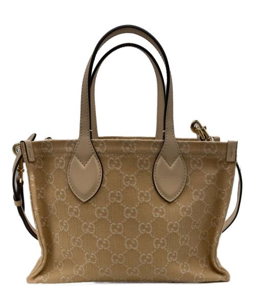 GUCCI（グッチ）GUCCI (グッチ) オフィディア ミディアムトートバッグ ベージュの古着・服飾アイテム