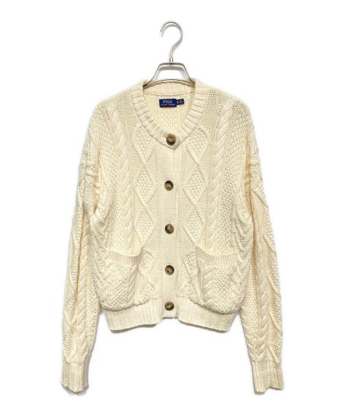 POLO RALPH LAUREN（ポロ・ラルフローレン）POLO RALPH LAUREN (ポロ・ラルフローレン) ケーブルニットカーディガン アイボリー サイズ:XSの古着・服飾アイテム