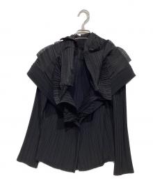 ISSEY MIYAKE（イッセイミヤケ）の古着「多重襟 レイヤードデザインプリーツジャケット」｜ブラック