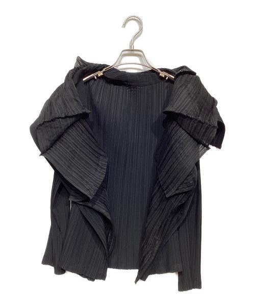 ISSEY MIYAKE（イッセイミヤケ）ISSEY MIYAKE (イッセイミヤケ) 多重襟 レイヤードデザインプリーツジャケット ブラック サイズ:2の古着・服飾アイテム