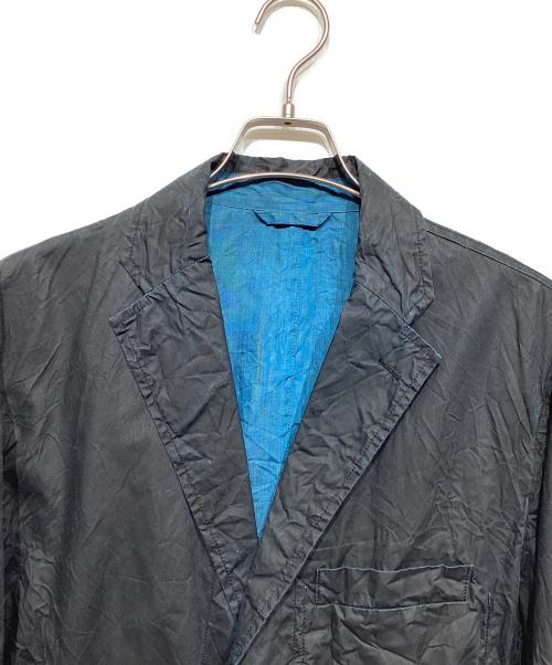 ISSEY MIYAKE MEN（イッセイミヤケメン）ISSEY MIYAKE MEN (イッセイミヤケメン) シワ加工テーラードジャケット ブラック×ブルー サイズ:4の古着・服飾アイテム