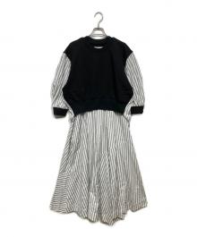 3.1 phillip lim（スリーワンフィリップリム）の古着「ドッキングワンピース」｜ブラック×ホワイト