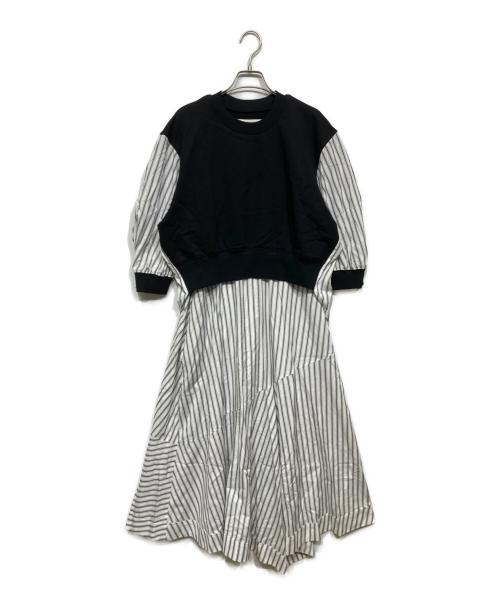 3.1 phillip lim（スリーワンフィリップリム）3.1 phillip lim (スリーワンフィリップリム) ドッキングワンピース ブラック×ホワイト サイズ:Mの古着・服飾アイテム