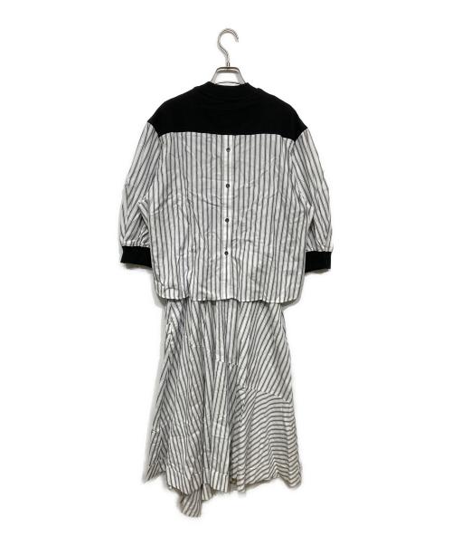 3.1 phillip lim（スリーワンフィリップリム）3.1 phillip lim (スリーワンフィリップリム) ドッキングワンピース ブラック×ホワイト サイズ:Mの古着・服飾アイテム
