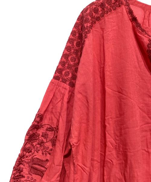 house of lotus（ハウスオブロータス）house of lotus (ハウスオブロータス) コットン刺繍ワンピース レッド サイズ:Mの古着・服飾アイテム