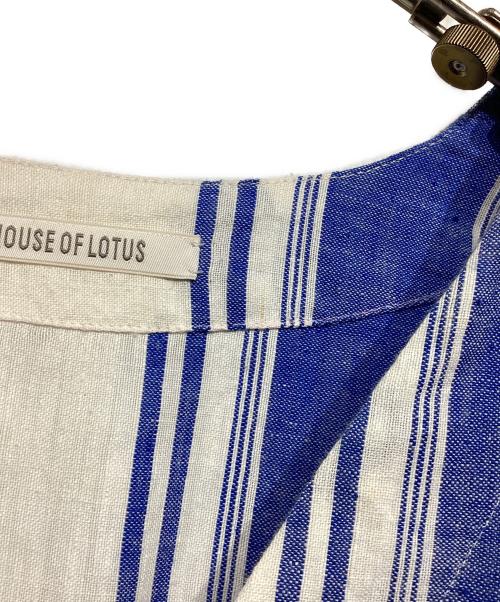 house of lotus（ハウスオブロータス）house of lotus (ハウスオブロータス) カディストライプカシュクールワンピース ブルー×ホワイト サイズ:Mの古着・服飾アイテム