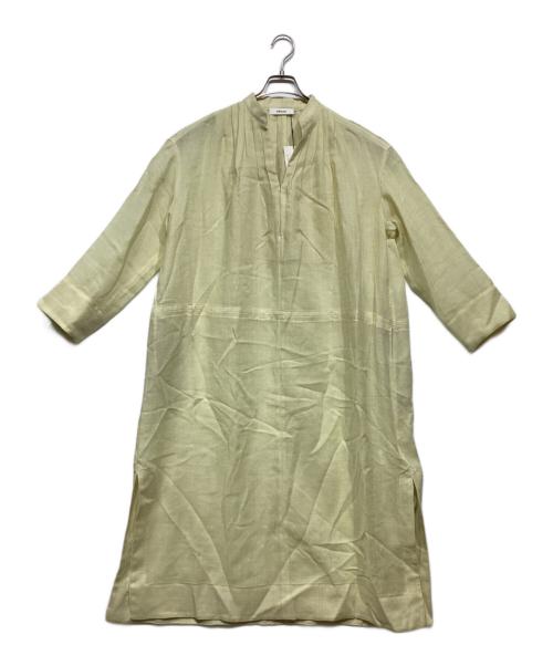 ebure（エブール）ebure (エブール) ウールベルテッドワンピース イエロー サイズ:36の古着・服飾アイテム