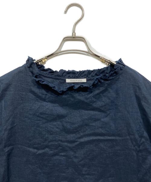 house of lotus（ハウスオブロータス）HOUSE OF LOTUS (ハウスオブロータス) リネンフリルワンピース ネイビー サイズ:Mの古着・服飾アイテム