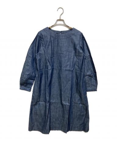 極美品✨45R インディゴ染めデニムワンピース 長袖 ロング丈 ゆったり 3 中古・古着通販】45R (フォーティファイブ・アール) インディゴ染め