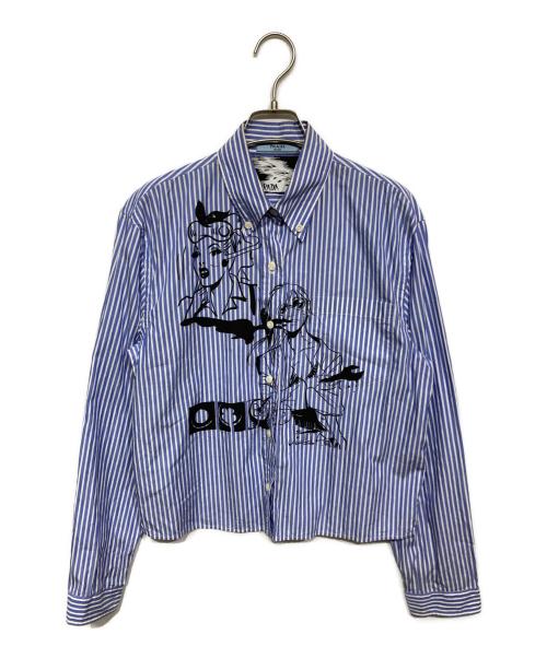 PRADA（プラダ）PRADA (プラダ) コミックプリントストライプシャツ ブルー サイズ:42の古着・服飾アイテム