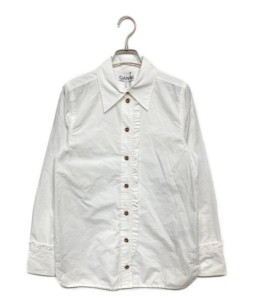 GANNI（ガニー）Ganni (ガニー) フロントフリルシャツ ホワイト サイズ:32の古着・服飾アイテム