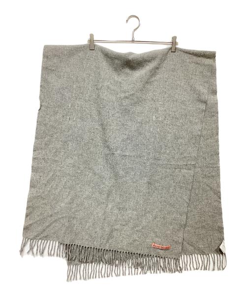 Acne studios（アクネ ストゥディオズ）ACNE STUDIOS (アクネ ストゥディオズ) フリンジウールスカーフ グレー サイズ:200×70の古着・服飾アイテム