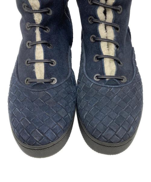 BOTTEGA VENETA（ボッテガベネタ）BOTTEGA VENETA (ボッテガベネタ) レースアップムートンブーツ ネイビー サイズ:不明の古着・服飾アイテム