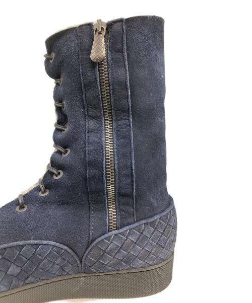 BOTTEGA VENETA（ボッテガベネタ）BOTTEGA VENETA (ボッテガベネタ) レースアップムートンブーツ ネイビー サイズ:不明の古着・服飾アイテム