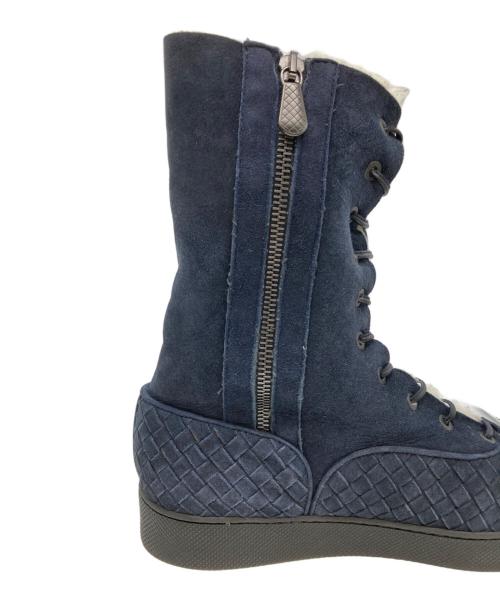 BOTTEGA VENETA（ボッテガベネタ）BOTTEGA VENETA (ボッテガベネタ) レースアップムートンブーツ ネイビー サイズ:不明の古着・服飾アイテム