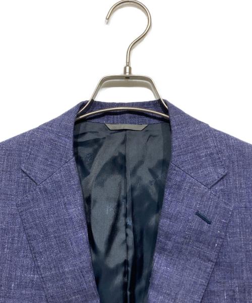 PAPAS（パパス）PAPAS (パパス) リネンテーラードジャケット ブルー サイズ:Mの古着・服飾アイテム