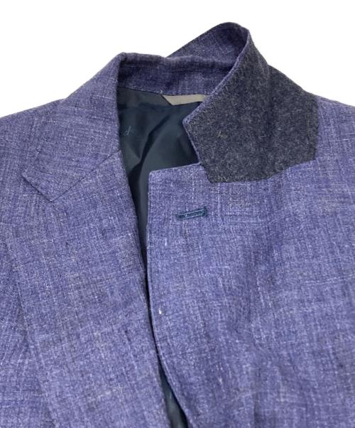 PAPAS（パパス）PAPAS (パパス) リネンテーラードジャケット ブルー サイズ:Mの古着・服飾アイテム