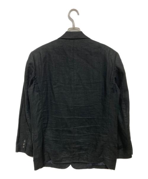 PAPAS（パパス）PAPAS (パパス) リネンテーラードジャケット ブラック サイズ:(46)Sの古着・服飾アイテム