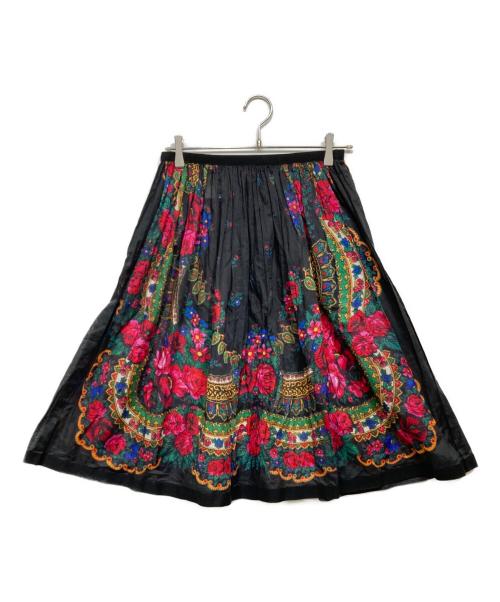 tricot COMME des GARCONS（トリココムデギャルソン）tricot COMME des GARCONS (トリココムデギャルソン) コットン総柄スカート ブラック×マルチカラー サイズ:Mの古着・服飾アイテム