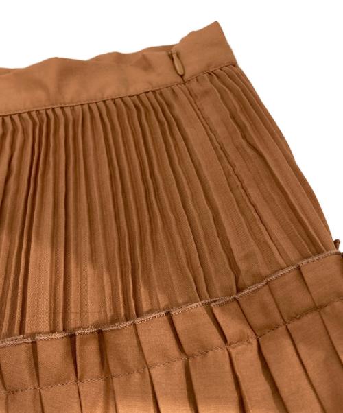 PLAN C（プランシー）PLAN C (プランシー) コットンポリエステルプリーツスカート ブラウン サイズ:40の古着・服飾アイテム