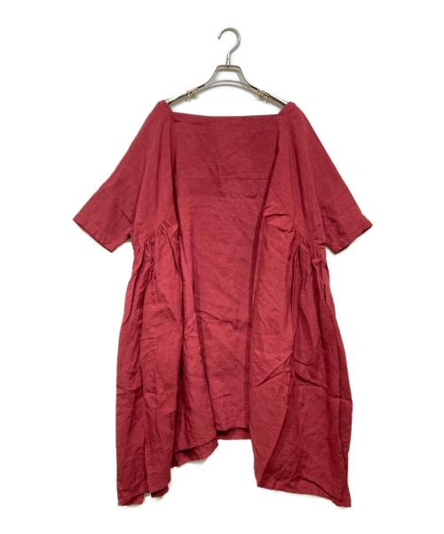 house of lotus（ハウスオブロータス）house of lotus (ハウスオブロータス) ワイドリネンワンピース レッド サイズ:Freeの古着・服飾アイテム
