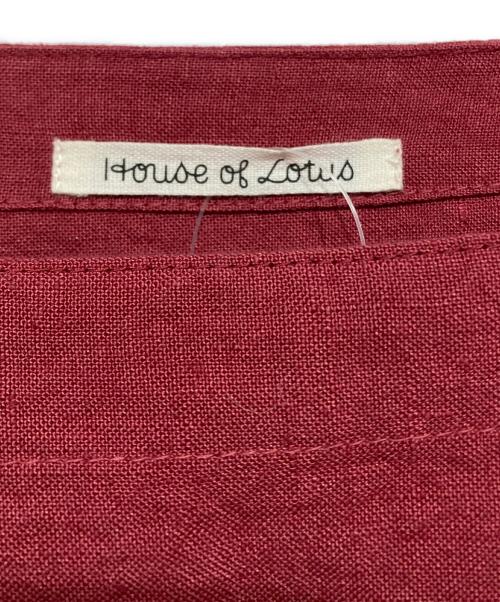 house of lotus（ハウスオブロータス）house of lotus (ハウスオブロータス) ワイドリネンワンピース レッド サイズ:Freeの古着・服飾アイテム