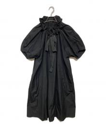 VERMEIL par iena（ヴェルメイユ パー イエナ）の古着「コットントロピカルドロストリボンワンピース」｜ブラック