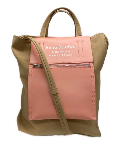 Acne studios（アクネ ストゥディオズ）Acne studios (アクネ ストゥディオズ) ペーパーナイロン 2WAYトートバッグ ピンクベージュの古着・服飾アイテム