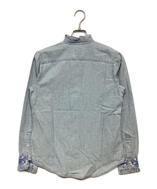 POLO RALPH LAUREN（ポロ・ラルフローレン）POLO RALPH LAUREN (ポロ・ラルフローレン) ビーズ刺繍シャンブレーシャツ ライトインディゴ サイズ:4の古着・服飾アイテム