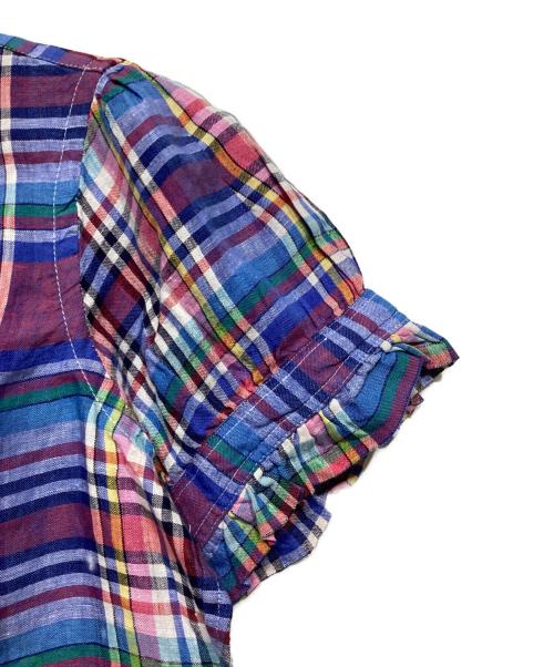 POLO RALPH LAUREN（ポロ・ラルフローレン）POLO RALPH LAUREN (ポロ・ラルフローレン) フリルチェックシャツ レッド×ブルー サイズ:6の古着・服飾アイテム