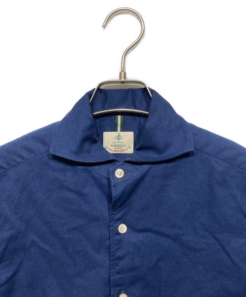 BORRELLI（ボレッリ）BORRELLI (ボレッリ) リネンブレンドシャツ ネイビー サイズ:Sの古着・服飾アイテム