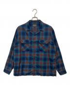 PENDLETONペンドルトン）の古着「オープンカラーチェックシャツ」｜ブルー×ブラウン