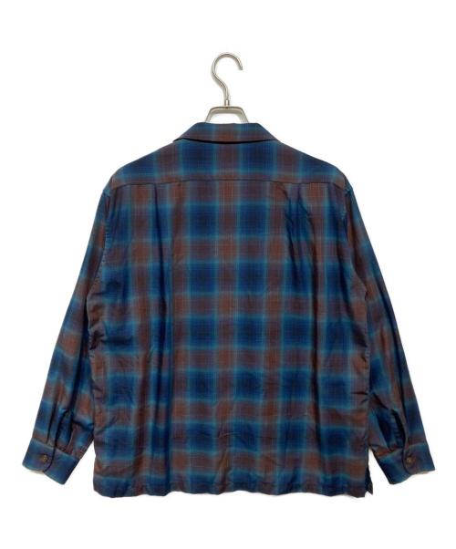 PENDLETON（ペンドルトン）PENDLETON (ペンドルトン) オープンカラーチェックシャツ ブルー×ブラウン サイズ:Mの古着・服飾アイテム