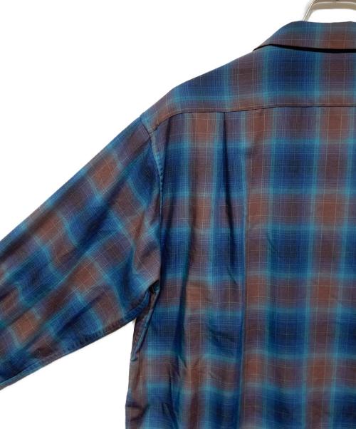 PENDLETON（ペンドルトン）PENDLETON (ペンドルトン) オープンカラーチェックシャツ ブルー×ブラウン サイズ:Mの古着・服飾アイテム