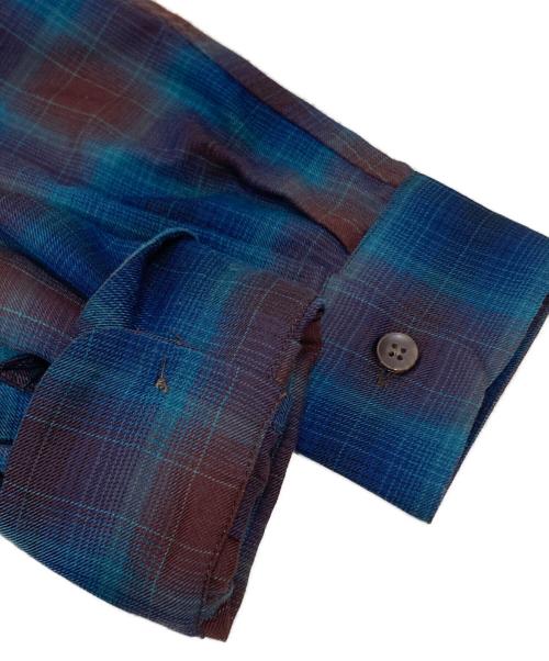 PENDLETON（ペンドルトン）PENDLETON (ペンドルトン) オープンカラーチェックシャツ ブルー×ブラウン サイズ:Mの古着・服飾アイテム