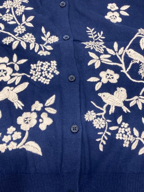 KEITA MARUYAMA（ケイタマルヤマ）KEITA MARUYAMA (ケイタマルヤマ) 刺繍カーディガン ブルー サイズ:2の古着・服飾アイテム