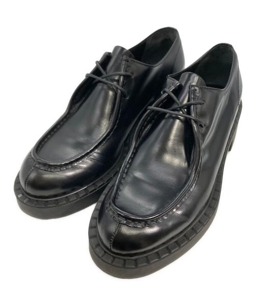 PRADA（プラダ）PRADA (プラダ) レースアッップローファー ブラック サイズ:38.5の古着・服飾アイテム