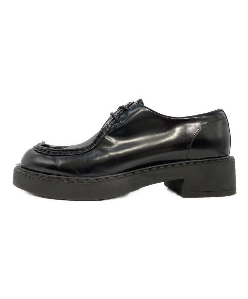 PRADA（プラダ）PRADA (プラダ) レースアッップローファー ブラック サイズ:38.5の古着・服飾アイテム