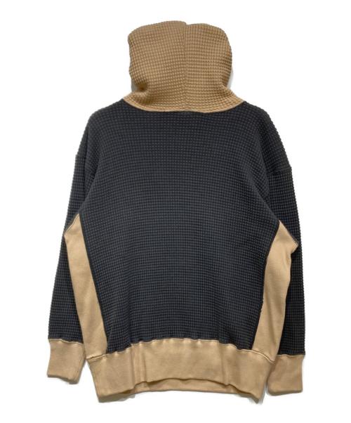 JACKSON MATISSE（ジャクソンマティス）JACKSON MATISSE (ジャクソンマティス) 2トーン ワッフル パーカー ブラック×ベージュ サイズ:MEDIUMの古着・服飾アイテム