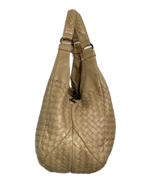 BOTTEGA VENETA（ボッテガベネタ）BOTTEGA VENETA (ボッテガベネタ) イントレチャート ミディアム カンパーナバッグ ベージュの古着・服飾アイテム