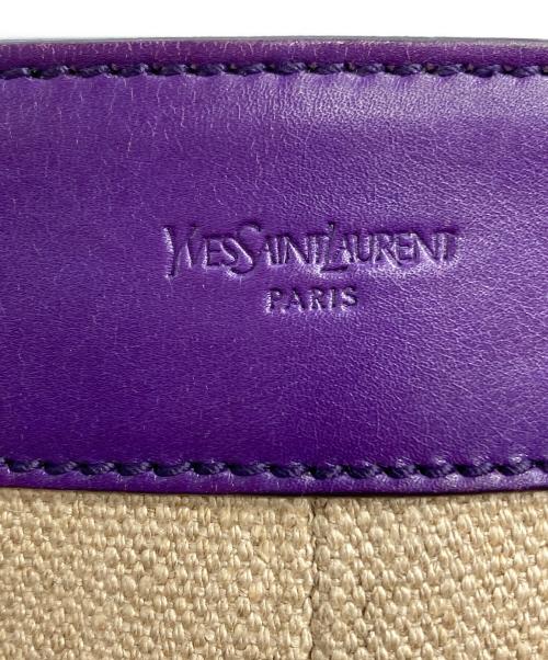 Yves Saint Laurent（イヴサンローラン）Yves Saint Laurent (イヴサンローラン) ロープハンドル キャンバスレザートートバッグ ベージュの古着・服飾アイテム
