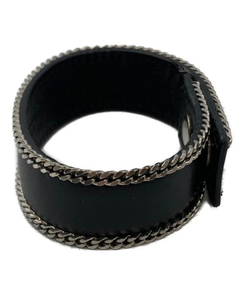 Saint Laurent Paris（サンローランパリ）Saint Laurent Paris (サンローランパリ) チェーン装飾レザーブレスレット ブラックの古着・服飾アイテム